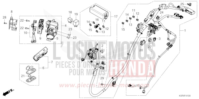 WIRE HARNESS for SH125AD MAT PEARL COOL WHITE (NHB44) from 2023