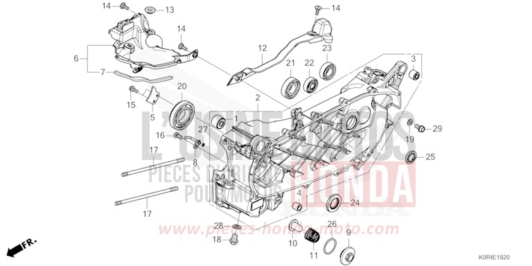 LEFT CRANKCASE for SH125 MAT PEARL PACIFIC BLUE (PB397) from 2023