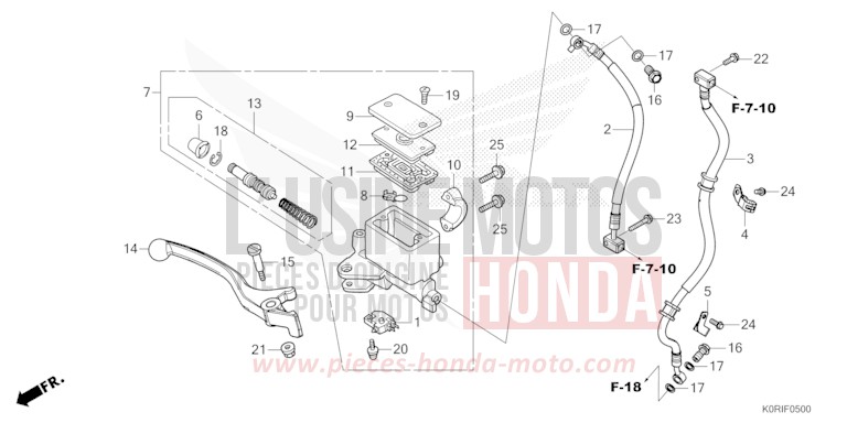 FRONT BRAKE MASTER CYLINDER for SH125 MAT PEARL PACIFIC BLUE (PB397) from 2023