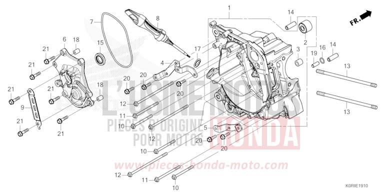 RIGHT CRANKCASE for SH125 PEARL FALCON GRAY (NHC61) from 2023
