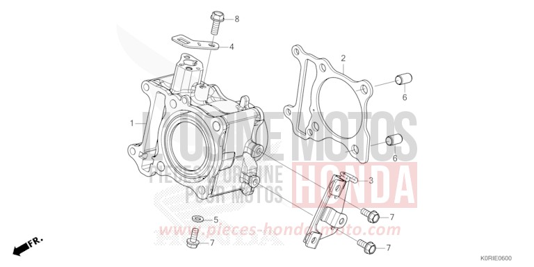 CYLINDER for SH125AD PEARL NIGHTSTAR BLACK (NHA84) from 2023