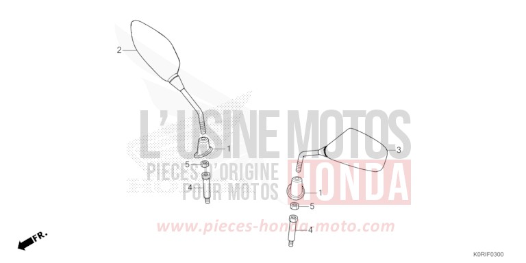 MIRROR for SH125AD PEARL NIGHTSTAR BLACK (NHA84) from 2023