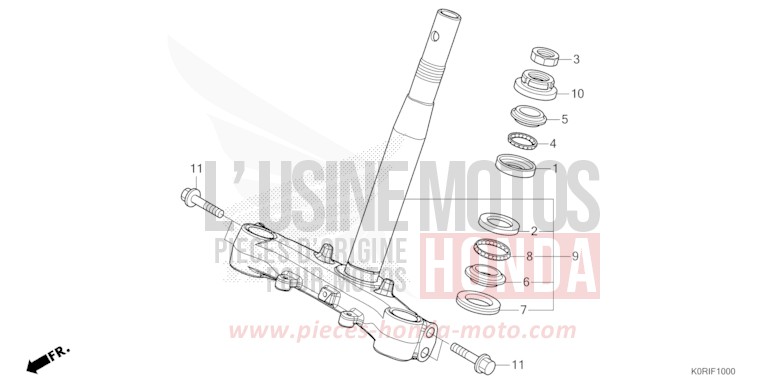 STEERING STEM for SH125AD PEARL NIGHTSTAR BLACK (NHA84) from 2023