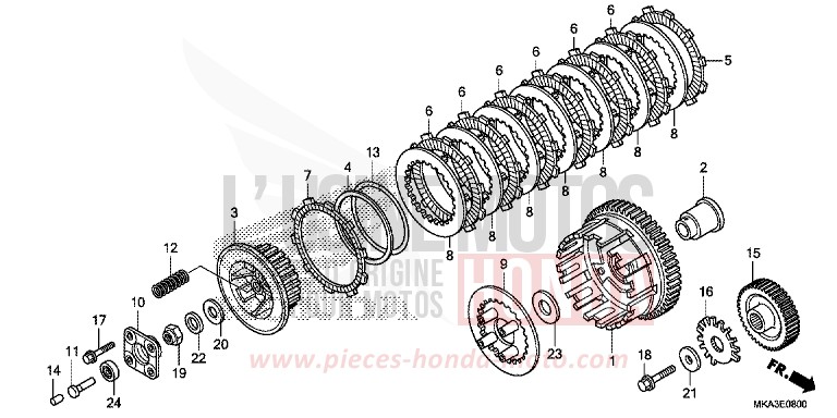 CLUTCH (NC750X/XA) for NC750XA MAT PEARL GLARE WHITE (NHB54) from 2018