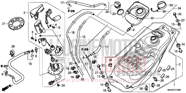 FUEL TANK/FUEL PUMP for NC750XA MAT PEARL GLARE WHITE (NHB54) from 2018