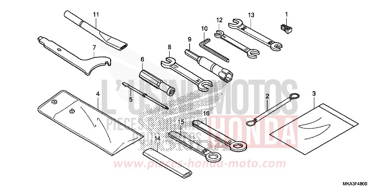 TOOLS for NC750XA MAT PEARL GLARE WHITE (NHB54) from 2018