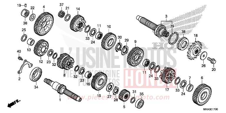 TRANSMISSION (NC750X/XA) for NC750XA SWORD SILVER METALLIC (NHA95) from 2018