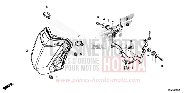 HEADLIGHT (LED) for NC750XA SWORD SILVER METALLIC (NHA95) from 2018