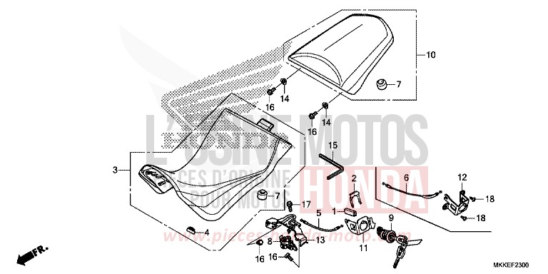 SEAT for CRF1000 GLINT WAVE BLUE METALLIC (B197X) from 2019
