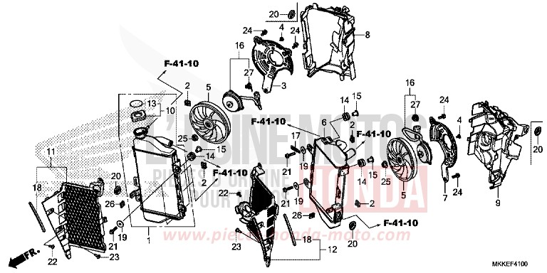 RADIATOR for CRF1000 GLINT WAVE BLUE METALLIC (B197X) from 2019