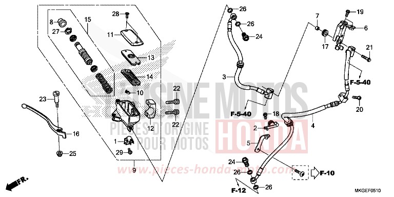 FRONT BRAKE MASTER CYLINDER for CMX500 TITANIUM METALLIC (YR183) from 2023
