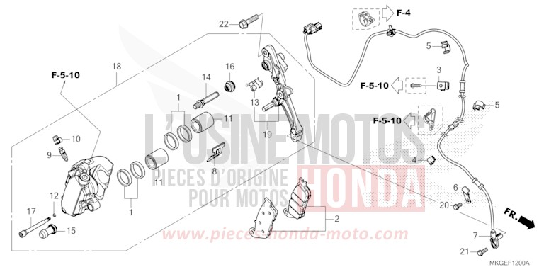 FRONT BRAKE CALIPER for CMX500 TITANIUM METALLIC (YR183) from 2023