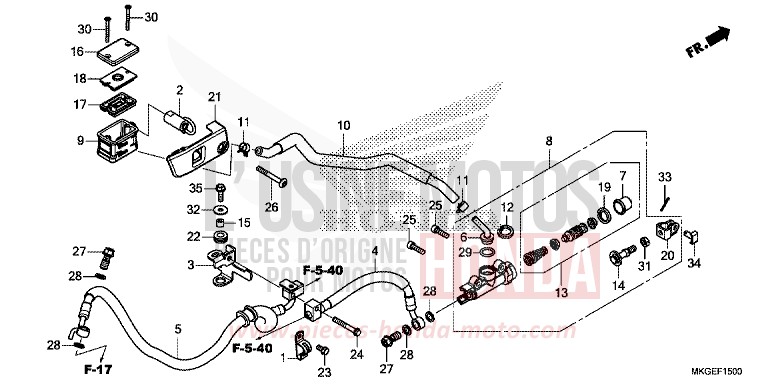 REAR BRAKE MASTER CYLINDER for CMX500 TITANIUM METALLIC (YR183) from 2023