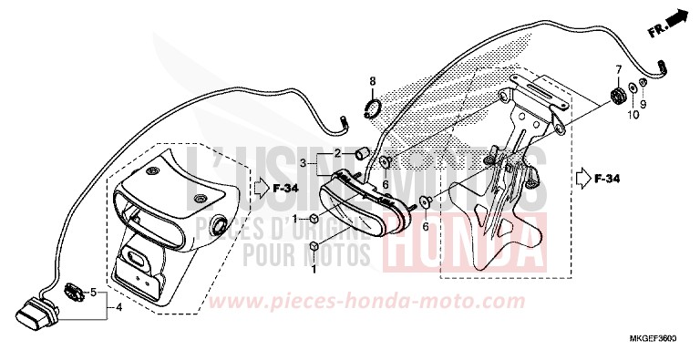 TAILLIGHT/LICENSE LIGHT for CMX500 TITANIUM METALLIC (YR183) from 2023