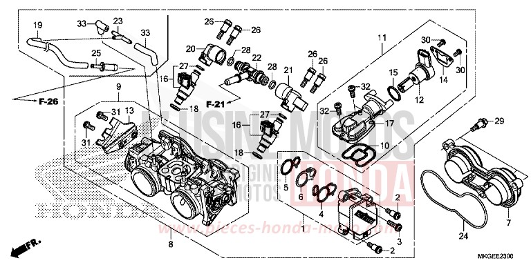 THROTTLE BODY for CMX500 CANDY DIESEL RED (R326) from 2023