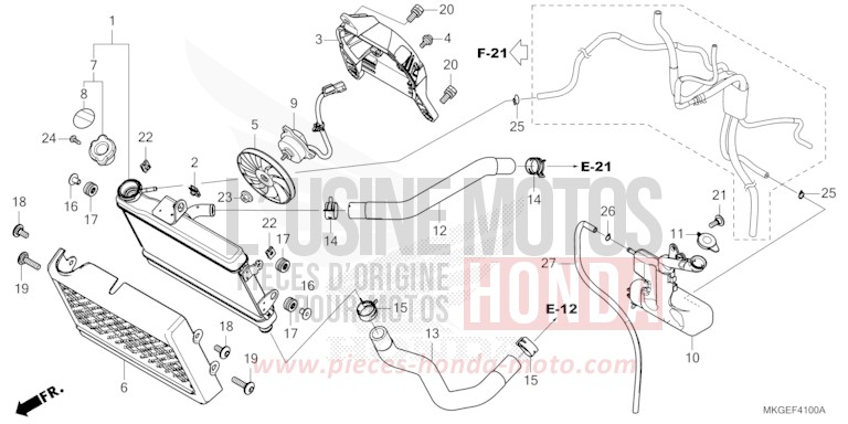 RADIATOR for CMX500 PEARL SMOKY GRAY (NHC53) from 2023