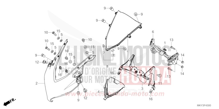 UPPER COWL for CBR650R GRAND PRIX RED (R380) from 2023