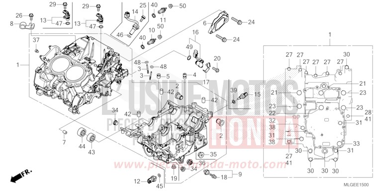 CRANKCASE for CRF1100A GRAND PRIX RED (R380B) from 2023