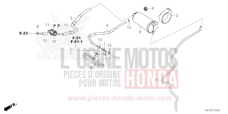 CANISTER for CRF1100A GRAND PRIX RED (R380B) from 2023