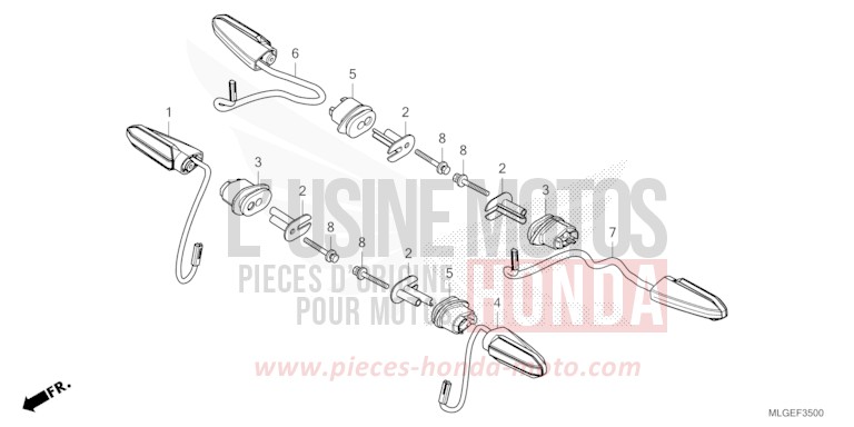 WINKER for CRF1100A GRAND PRIX RED (R380B) from 2023