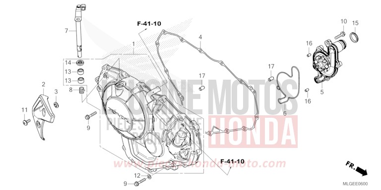 RIGHT CRANKCASE COVER (CRF1100A/A2/A4/AL/AL2) for CRF1100A GLINT WAVE BLUE METALLIC (B197X) from 2023