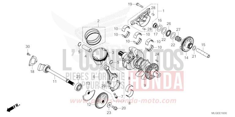 CRANKSHAFT/PISTON for CRF1100A GLINT WAVE BLUE METALLIC (B197X) from 2023