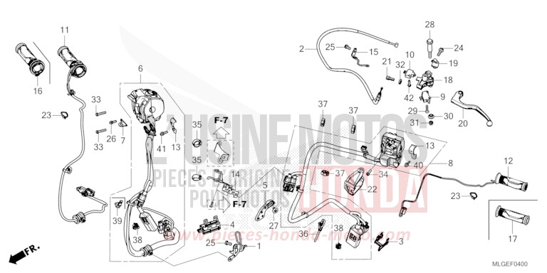 HANDLE LEVER/SWITCH/CABLE (MT) for CRF1100A MAT BALLISTIC BLACK METALLIC (NHA86) from 2023