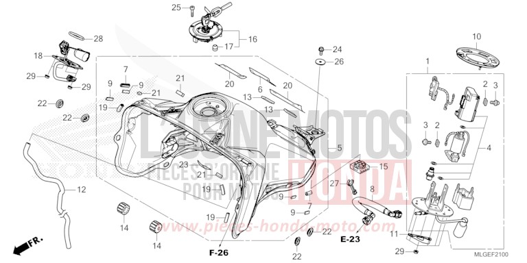 FUEL TANK/FUEL PUMP (1) for CRF1100A MAT BALLISTIC BLACK METALLIC (NHA86) from 2023