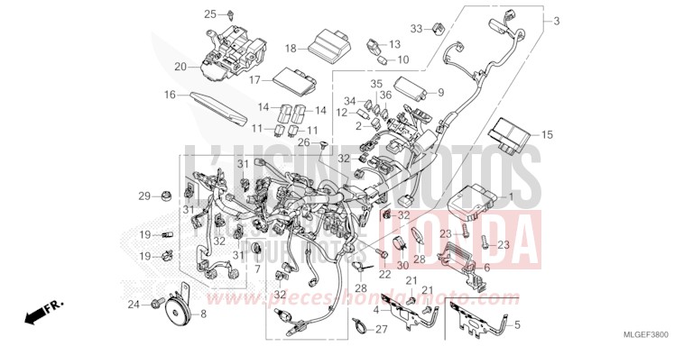 WIRE HARNESS for CRF1100A MAT BALLISTIC BLACK METALLIC (NHA86) from 2023