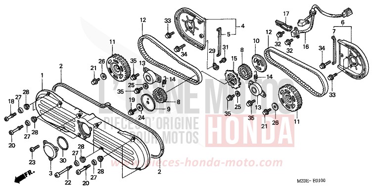 FRONT PROTECTOR/TIMING BELT for VALKYRIE NOIR (NH1) from 2001