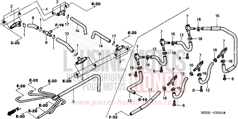 CARBURETOR (INTAKE PIPE) for VALKYRIE NOIR (NH1) from 2001
