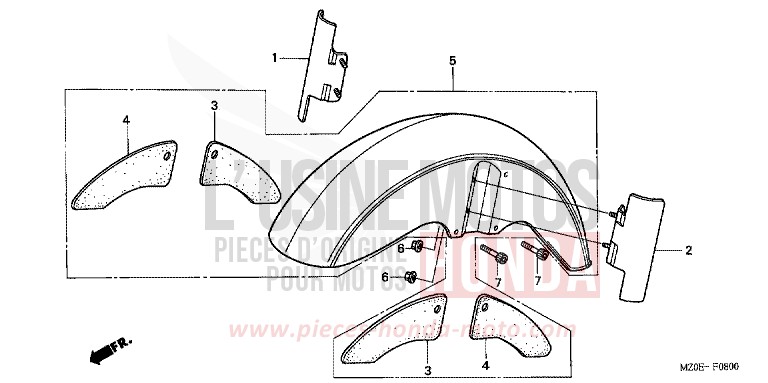 FRONT FENDER for VALKYRIE NOIR (NH1) from 2001