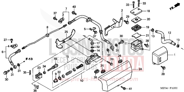 REAR BRAKE MASTER CYLINDER for VALKYRIE NOIR (NH1) from 2001