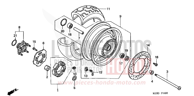 REAR WHEEL for VALKYRIE NOIR (NH1) from 2001