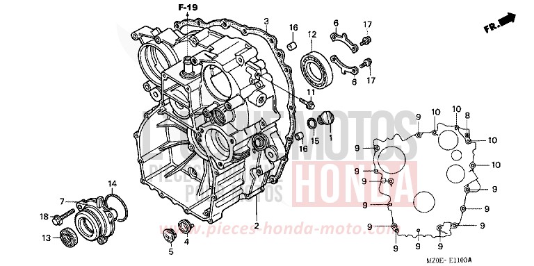 REAR CRANKCASE for VALKYRIE NOIR (NH1) from 2002