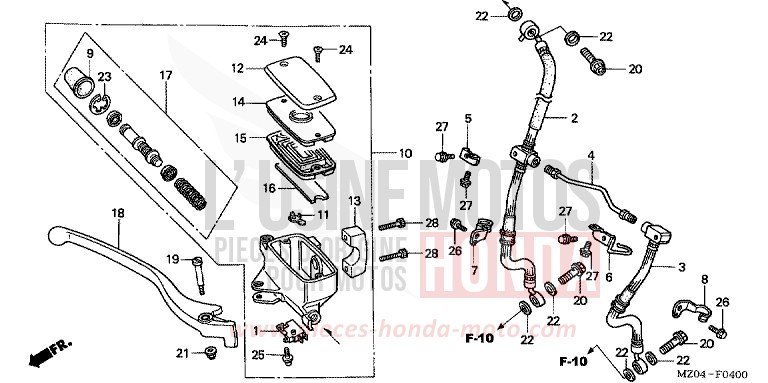 FR. BRAKE MASTER CYLINDER for VALKYRIE NOIR (NH1) from 2002