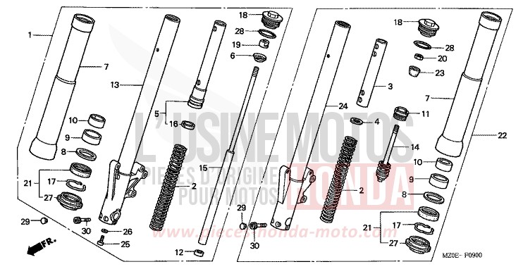 FRONT FORK for VALKYRIE NOIR (NH1) from 2002