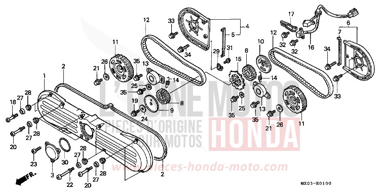 FRONT PROTECTOR/TIMING BELT for VALKYRIE AMERICAN RED (R191A) from 1997