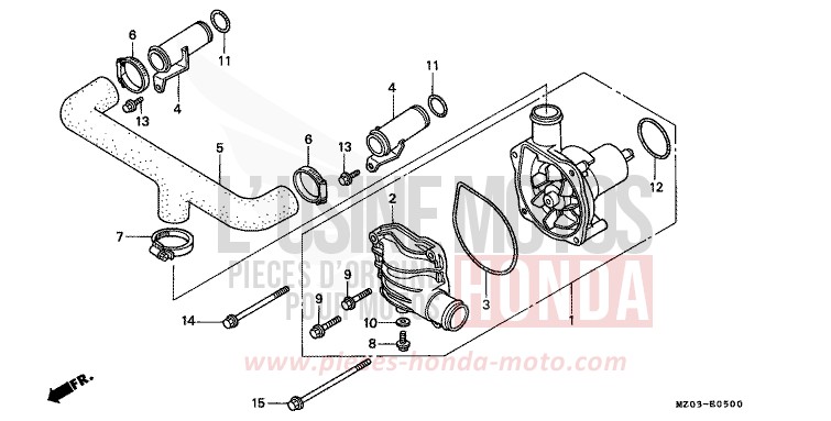 WATER PUMP for VALKYRIE AMERICAN RED (R191A) from 1997