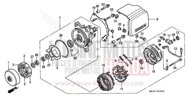GENERATOR for VALKYRIE AMERICAN RED (R191A) from 1997