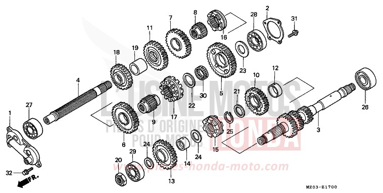 TRANSMISSION for VALKYRIE AMERICAN RED (R191A) from 1997