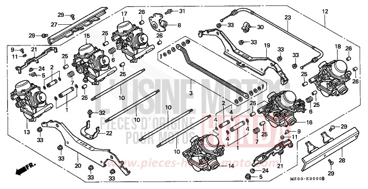 CARBURETOR ASSY. for VALKYRIE AMERICAN RED (R191A) from 1997