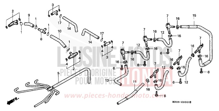 CARBURETOR (INTAKE PIPE) for VALKYRIE AMERICAN RED (R191A) from 1997