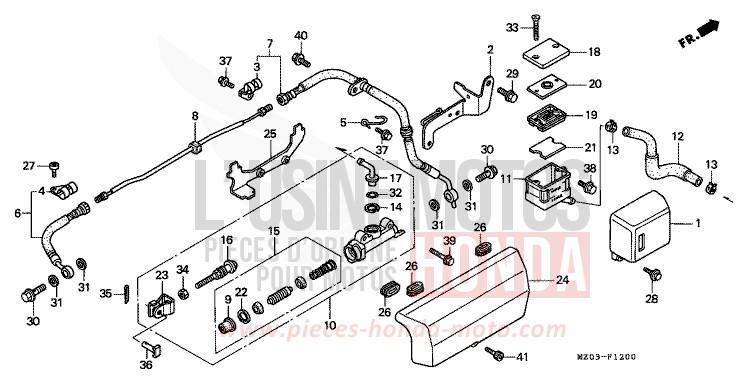 REAR BRAKE MASTER CYLINDER for VALKYRIE AMERICAN RED (R191A) from 1997
