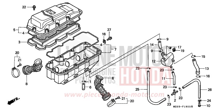 AIR CLEANER for VALKYRIE AMERICAN RED (R191A) from 1997