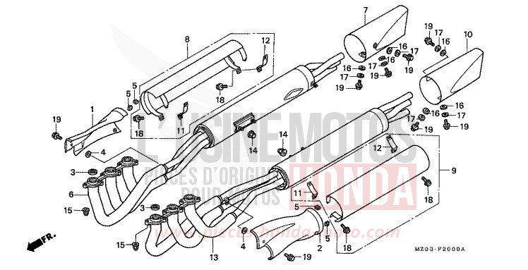 EXHAUST MUFFLER for VALKYRIE AMERICAN RED (R191A) from 1997