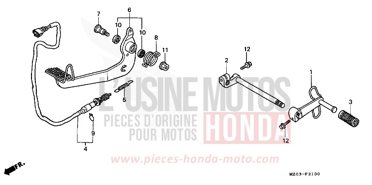 PEDAL for VALKYRIE AMERICAN RED (R191A) from 1997