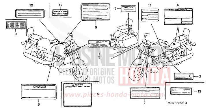 CAUTION LABEL for VALKYRIE AMERICAN RED (R191A) from 1997