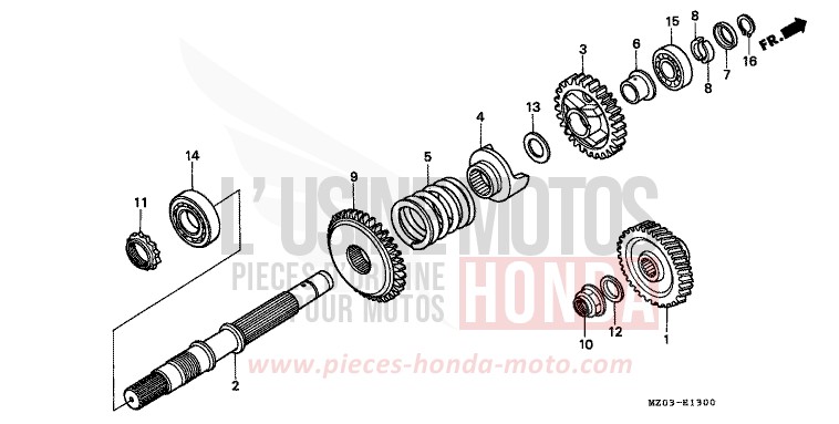 OUTPUT SHAFT for VALKYRIE NOIR (NH1) from 1997