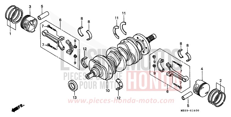 CRANKSHAFT/PISTON for VALKYRIE NOIR (NH1) from 1997
